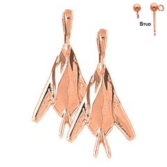 14K or 18K Gold Airplane Earrings