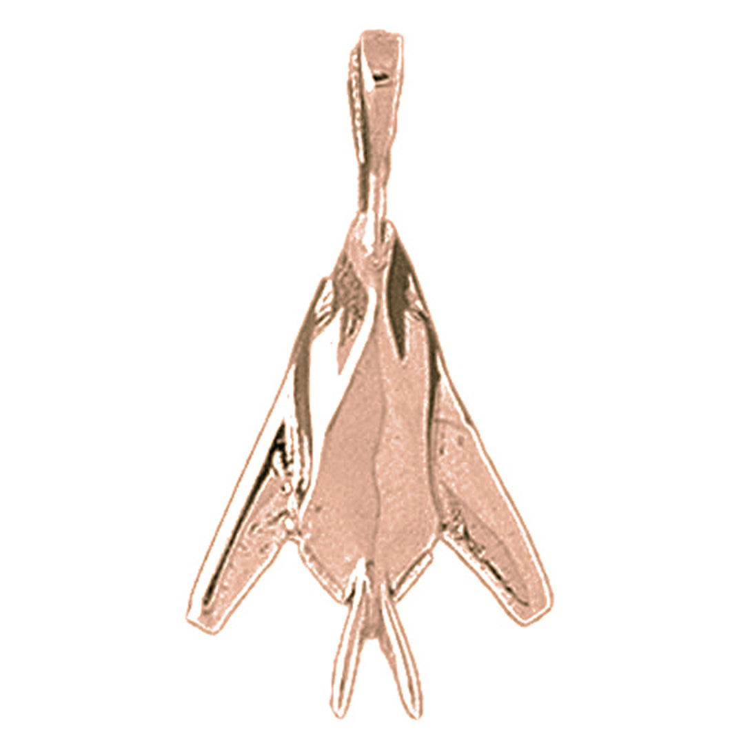 14K or 18K Gold Airplane Pendant