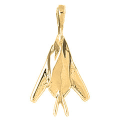 14K or 18K Gold Airplane Pendant