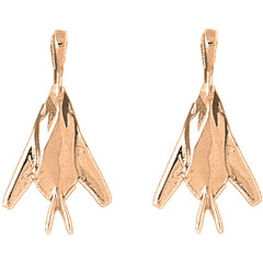 14K or 18K Gold 27mm Airplane Earrings