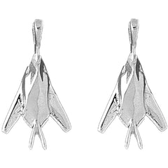 14K or 18K Gold 27mm Airplane Earrings