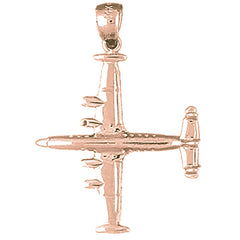 10K, 14K or 18K Gold Airplane Pendant
