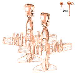 Pendientes Avión de Oro de 14K o 18K