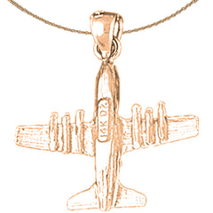 10K, 14K or 18K Gold Airplane Pendant