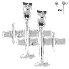 14K or 18K Gold 3D Airplane Earrings