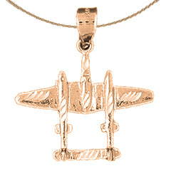 10K, 14K or 18K Gold Airplane Pendant