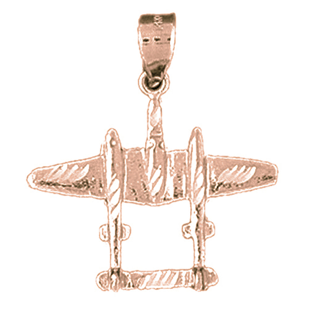 10K, 14K or 18K Gold Airplane Pendant