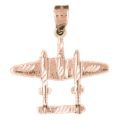 10K, 14K or 18K Gold Airplane Pendant