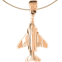 14K or 18K Gold Airplane Pendant