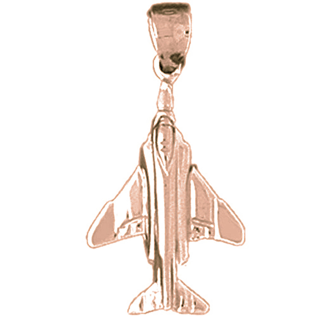 14K or 18K Gold Airplane Pendant