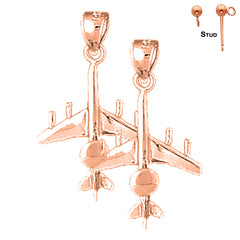 14K or 18K Gold Airplane Earrings