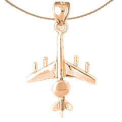 14K or 18K Gold Airplane Pendant