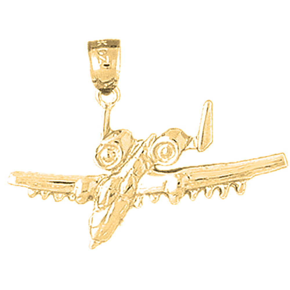 10K, 14K or 18K Gold Airplane Pendant
