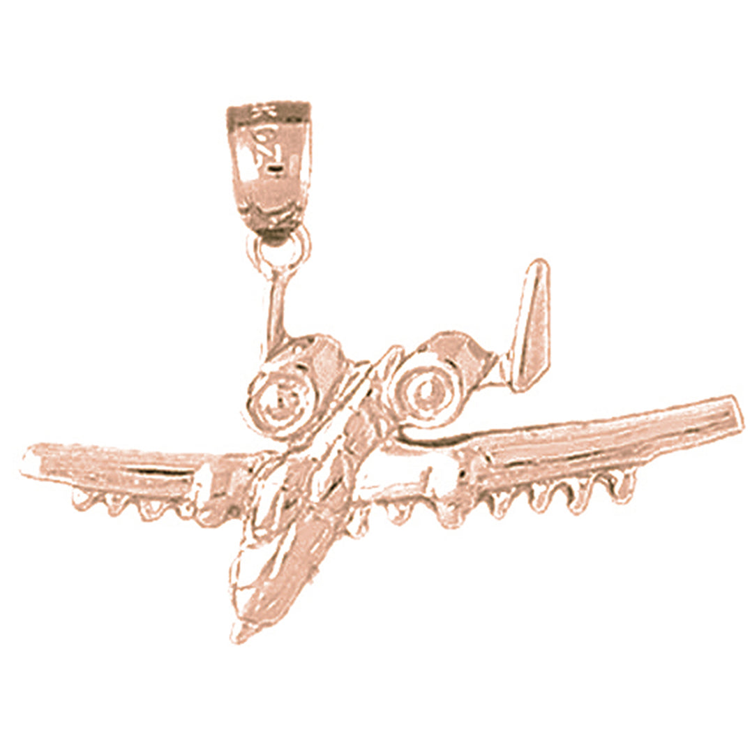 10K, 14K or 18K Gold Airplane Pendant