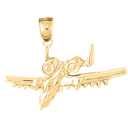 10K, 14K or 18K Gold Airplane Pendant