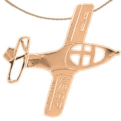 14K or 18K Gold Airplane Pendant