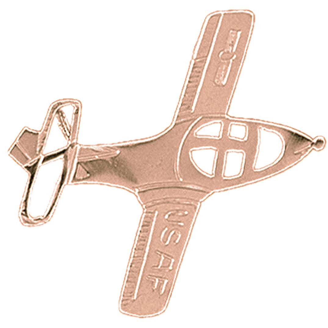 14K or 18K Gold Airplane Pendant
