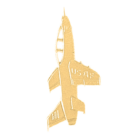 14K or 18K Gold Airplane Pendant