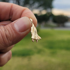 10K, 14K or 18K Gold Space Shuttle Pendant