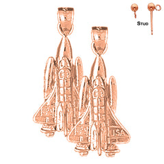 14K or 18K Gold Space Shuttle Earrings