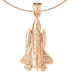 Space Shuttle-Anhänger aus 10 Karat, 14 Karat oder 18 Karat Gold