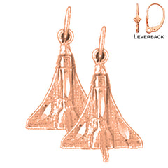 14K or 18K Gold Space Shuttle Earrings