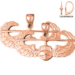 14K or 18K Gold United States Air Force Earrings