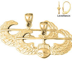 14K or 18K Gold United States Air Force Earrings