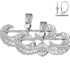 14K or 18K Gold United States Air Force Earrings