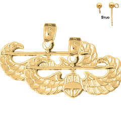 14K or 18K Gold United States Air Force Earrings
