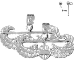 14K or 18K Gold United States Air Force Earrings