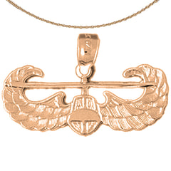 Anhänger der US Air Force aus 10 Karat, 14 Karat oder 18 Karat Gold