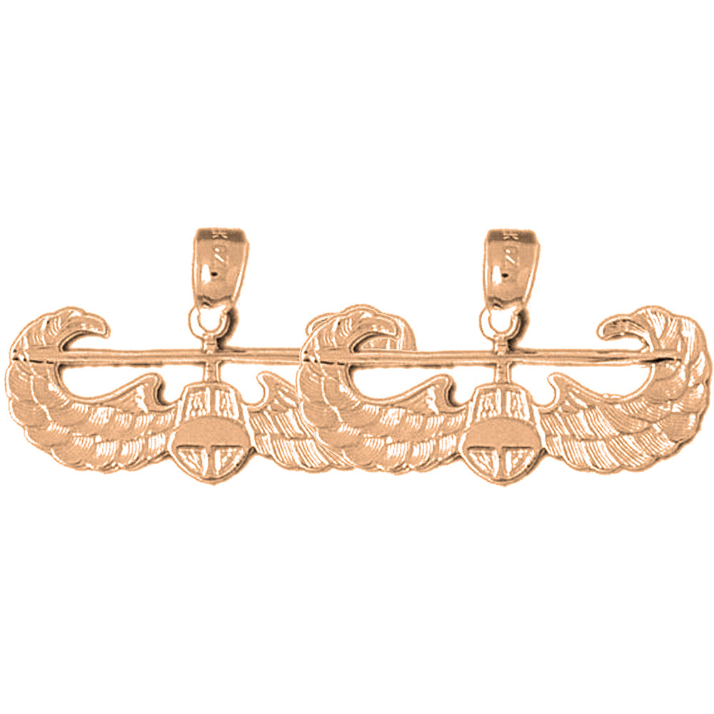 14K or 18K Gold 17mm United States Air Force Earrings