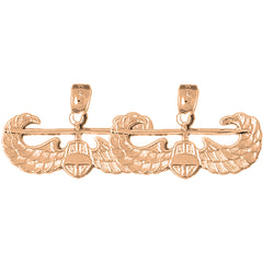 14K or 18K Gold 17mm United States Air Force Earrings