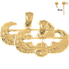 14K or 18K Gold United States Air Force Earrings