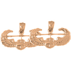 14K or 18K Gold 14mm United States Air Force Earrings