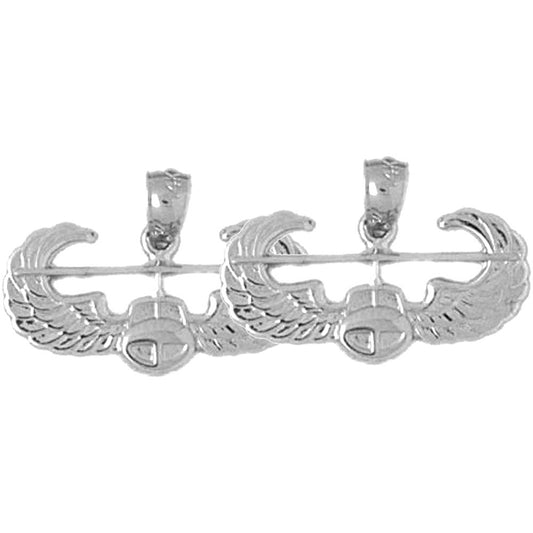 Sterling Silver 14mm United States Air Force Earrings