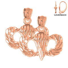 14K or 18K Gold United States Air Force Earrings