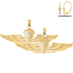 14K or 18K Gold United States Air Force Earrings