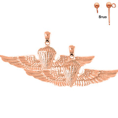 14K or 18K Gold United States Air Force Earrings