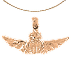 Anhänger der US Air Force aus 14 Karat oder 18 Karat Gold
