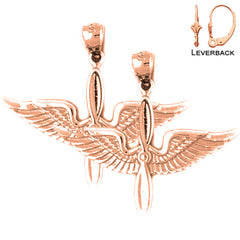 14K or 18K Gold United States Air Force Earrings