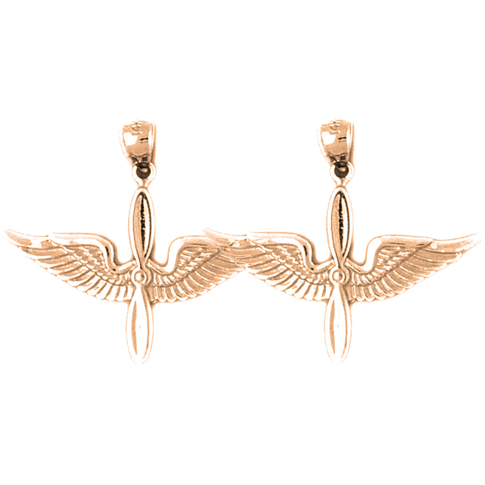 14K or 18K Gold 25mm United States Air Force Earrings