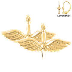 14K or 18K Gold United States Air Force Earrings