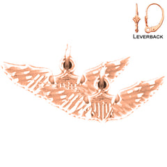 14K or 18K Gold United States Air Force Earrings