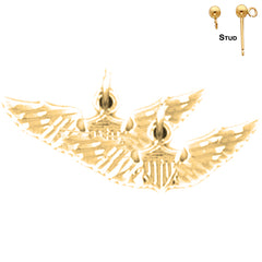 14K or 18K Gold United States Air Force Earrings