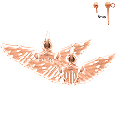14K or 18K Gold United States Air Force Earrings