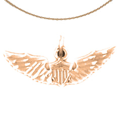 Colgante de la Fuerza Aérea de los Estados Unidos de oro de 14 quilates o 18 quilates