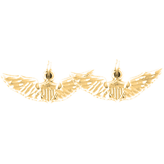 14K or 18K Gold 9mm United States Air Force Earrings