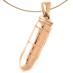 Colgante de bala 3D de oro de 10K, 14K o 18K